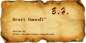 Brett Hannó névjegykártya